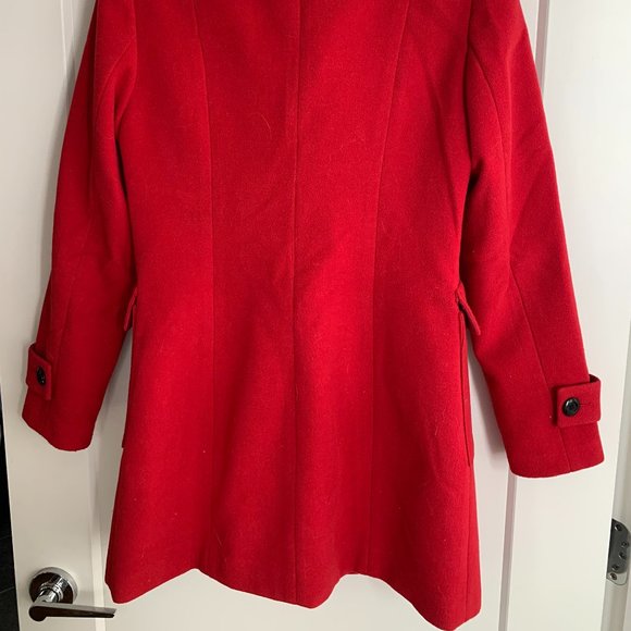 Red Military Style Coat - Picture 2 of 4